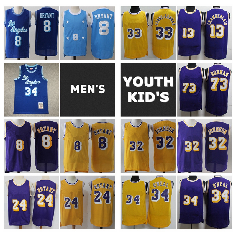 Vintage Mens Youth Los Angele Basketball Jersey 32 34 Black Mamba 13 Chamberlain 33 Abdul-Jabbar 73 Rodman Retro Classic Kids Jersey, With real logo
Vintage Mens Youth Los Angele Basketball Jersey 32 34 Black Mamba 13 Chamberlain 33 Abdul-Jabbar 73 Rodman Retro Classic Kids Jersey, With real logo