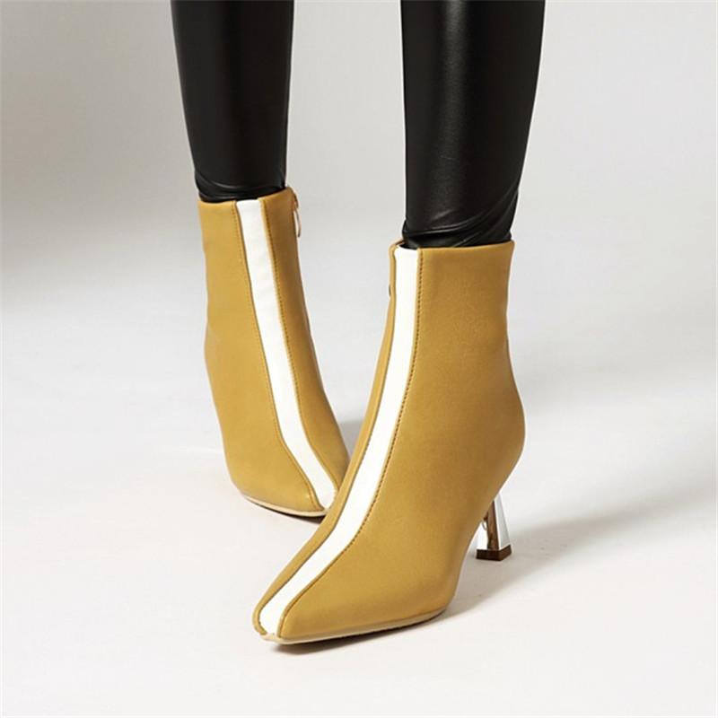 PXELENA Hot 6 Colors Fashion Strange High Heel Ankle Boots Women 2020 Winter Shoes Plus Size 34-43 Lady Dress Office Party Shoes, Yellow
PXELENA Hot 6 Colors Fashion Strange High Heel Ankle Boots Women 2020 Winter Shoes Plus Size 34-43 Lady Dress Office Party Shoes, Yellow