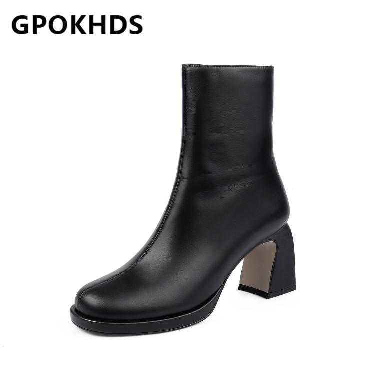 GPOKHDS 2021 women Ankle boots Cow leather Winter short plush Round Toe Zipper Platform High heels female boots size 40, White
GPOKHDS 2021 women Ankle boots Cow leather Winter short plush Round Toe Zipper Platform High heels female boots size 40, White