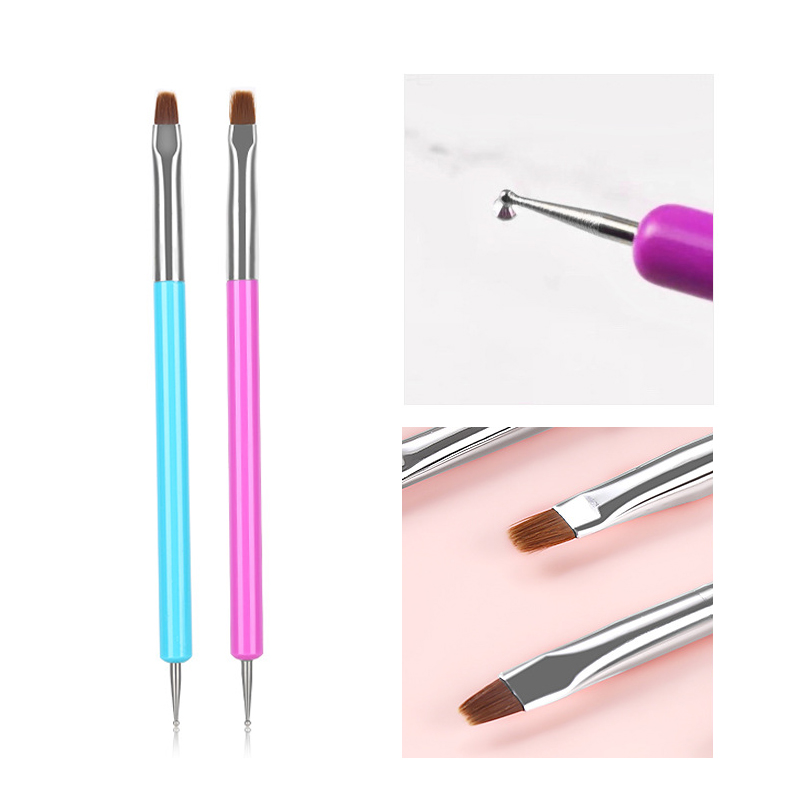 2 Way Nail Art Dotting UV Gel Flat Brush Pen Tool Acrylic Painitng Drawing Manicure Brushes
2 Way Nail Art Dotting UV Gel Flat Brush Pen Tool Acrylic Painitng Drawing Manicure Brushes