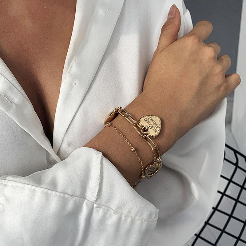 European and American jewelry women's bracelet round bead bracelet for women wild geometric heart-shaped metal set jewelly gift
European and American jewelry women's bracelet round bead bracelet for women wild geometric heart-shaped metal set jewelly gift
