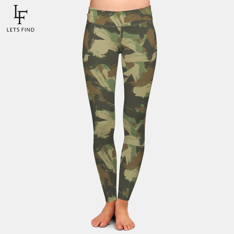 High Quality Women Fashion High Waist Leggings 3D Printed Graffiti Pattern Plus Size Ankle-Length Casual Leggings 201202