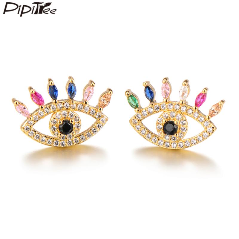 Stud Pipitree CZ Zircon Crystal Evil Eye Earrings For Women Lady Party Wedding Trendy Ear Jewelry Pendientes De Mujer
Stud Pipitree CZ Zircon Crystal Evil Eye Earrings For Women Lady Party Wedding Trendy Ear Jewelry Pendientes De Mujer