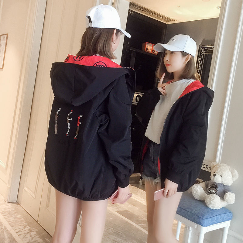 Spring Twosided Wearable Jacket Women Korean Style Hoodie Long Sleeve Womens Jackets Tight Casual 201017