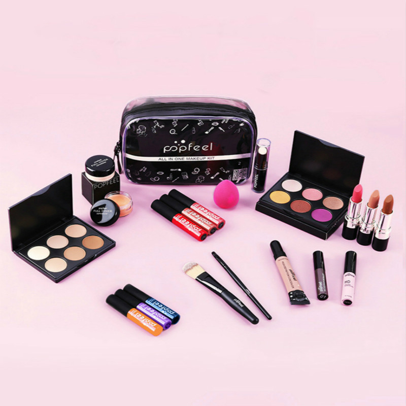 Makeup Eye shadow Concealer Powder Lip Gloss Make up Brush Lipstick Eyeshadow palette With Make up Bag Full Starter Kit, 15-piececosmeticset
Makeup Eye shadow Concealer Powder Lip Gloss Make up Brush Lipstick Eyeshadow palette With Make up Bag Full Starter Kit, 15-piececosmeticset