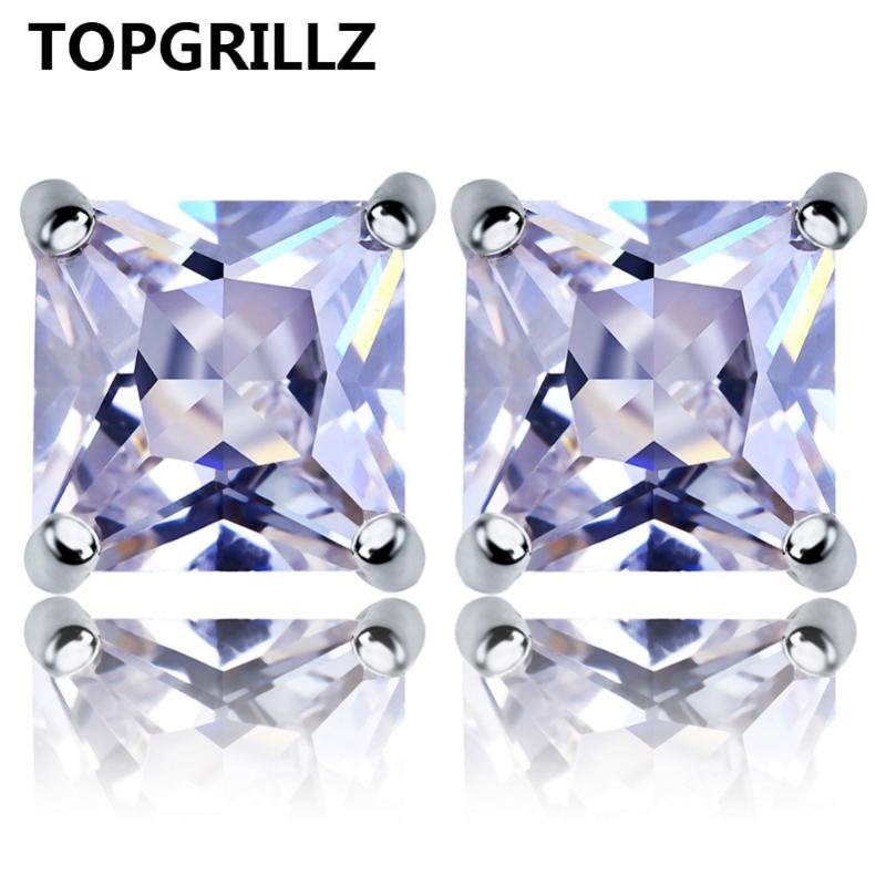 Stud TOPGRILLZ Gold/Silver Color Plated Iced Out Micro Pave 6mm CZ Stone Lab D Earings With Screw Back Hip Hop Jewelry
Stud TOPGRILLZ Gold/Silver Color Plated Iced Out Micro Pave 6mm CZ Stone Lab D Earings With Screw Back Hip Hop Jewelry