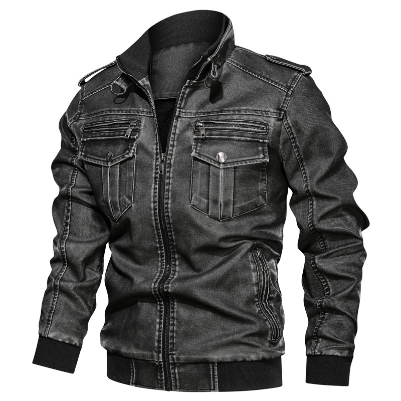 Autumn Washed Retro Motorcycle PU Leather Jacket Large Size Loose Multi-pocket Men Leather Jacket, Black
Autumn Washed Retro Motorcycle PU Leather Jacket Large Size Loose Multi-pocket Men Leather Jacket, Black