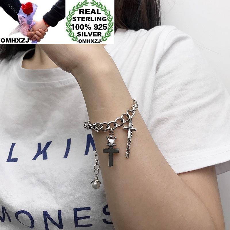 OMHXZJ Wholesale HB74 European Fashion Woman Birthday Party Gift Cross Tassel Geometric Chain 100% 925 Sterling Silver Bracelet1
OMHXZJ Wholesale HB74 European Fashion Woman Birthday Party Gift Cross Tassel Geometric Chain 100% 925 Sterling Silver Bracelet1