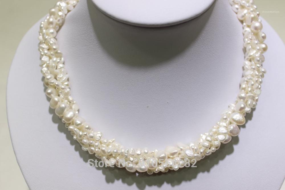 Freshwater Pearl Necklace 5 Strings Twisted together 4Strands 3-4mm 1strand 6-7mm 45cm1
Freshwater Pearl Necklace 5 Strings Twisted together 4Strands 3-4mm 1strand 6-7mm 45cm1