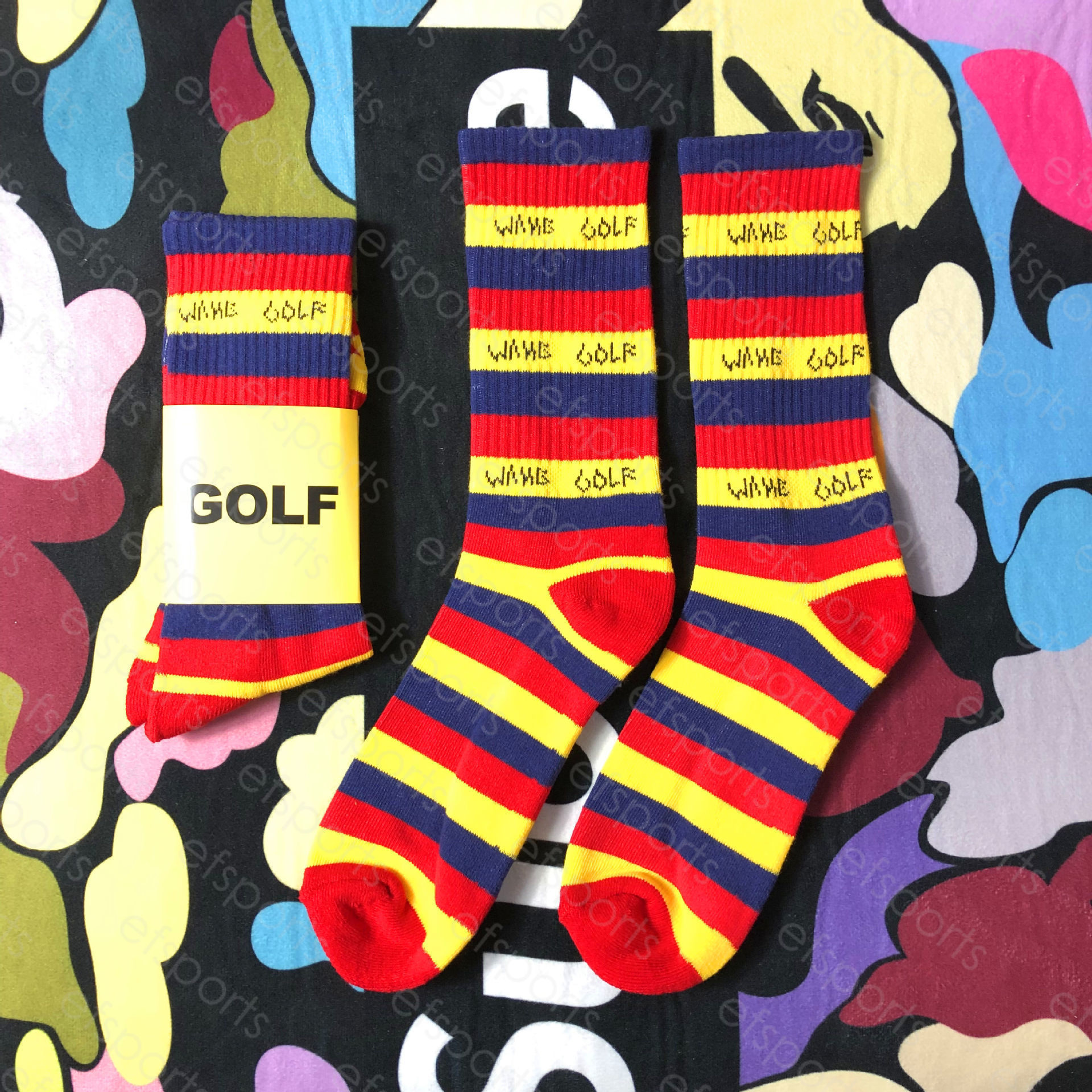 Tide brand golf towel bottom socks men's and womens colorful stripes stitching cotton hip-hop skateboard sports socks middle tube socks, Black
Tide brand golf towel bottom socks men's and womens colorful stripes stitching cotton hip-hop skateboard sports socks middle tube socks, Black