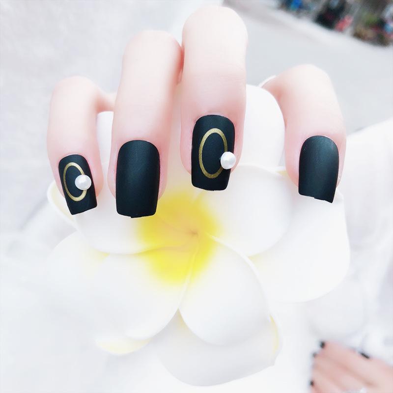 Women Simple Fashion False Nails Square Head Full Cover Nail Art Tips with Glue Black Color Simulation Pearl Artificial Nails, As show
Women Simple Fashion False Nails Square Head Full Cover Nail Art Tips with Glue Black Color Simulation Pearl Artificial Nails, As show