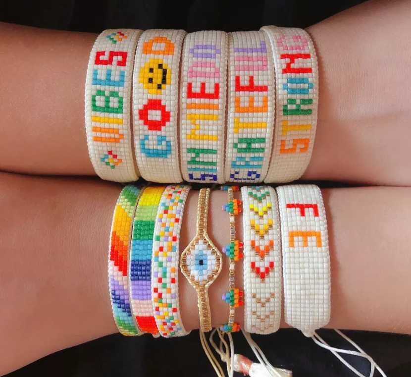 Pretty Bead Cute customizable Miyuki colorful multicolor alphabet bracelet jewelry
Pretty Bead Cute customizable Miyuki colorful multicolor alphabet bracelet jewelry