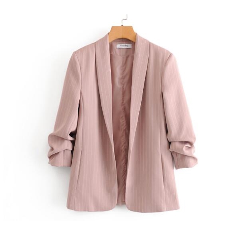 Jacket women elegant 5 color outerwear pocket office casual fashion jacket 201023