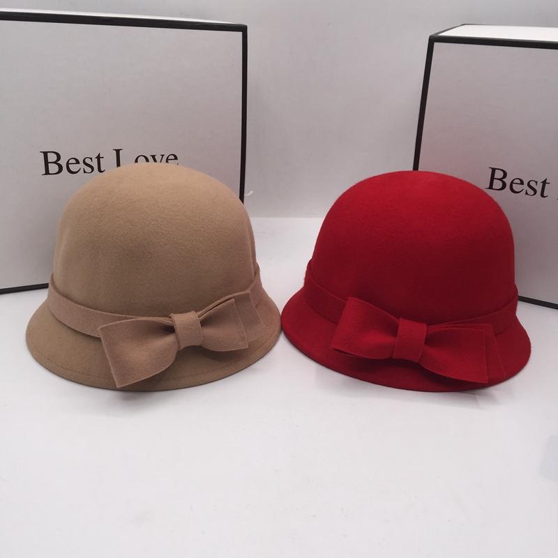 Wide Brim Hats Bucket Spring Autumn Period Wool Cap For Women Bow Dome Homburg Short Eaves Japan Ins, Red 
Wide Brim Hats Bucket Spring Autumn Period Wool Cap For Women Bow Dome Homburg Short Eaves Japan Ins, Red