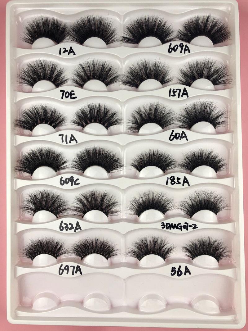 25MM Mink Eyelashes Siberian Mink Fur lashes Sexy Custom Private Label long fluffy Eyelash Soft Natural 3D Mink Eyelashes Extension