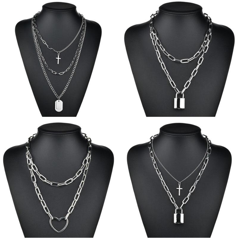 Hip Hop Metal Lock Long Chain Necklace Punk Silver Color Heart Cross Padlock Pendant Necklace Men Women Fashion Gothic Jewelry
Hip Hop Metal Lock Long Chain Necklace Punk Silver Color Heart Cross Padlock Pendant Necklace Men Women Fashion Gothic Jewelry