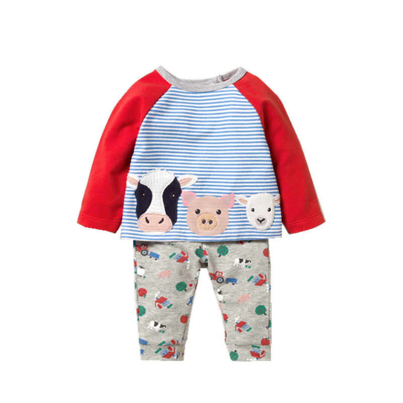 Little maven 2-7Years Autumn Cow Cotton Kids Toddler Boys Clothing Sets Children's Fall Boutique Outfits Kits Clothes For BoysX1019