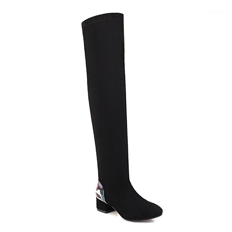 2021 New Fashion Round Toe Slip on All Match Over The Knee High Boots Stretch Flock High Heel Winter Women Shoes Size 34-431, Black
2021 New Fashion Round Toe Slip on All Match Over The Knee High Boots Stretch Flock High Heel Winter Women Shoes Size 34-431, Black