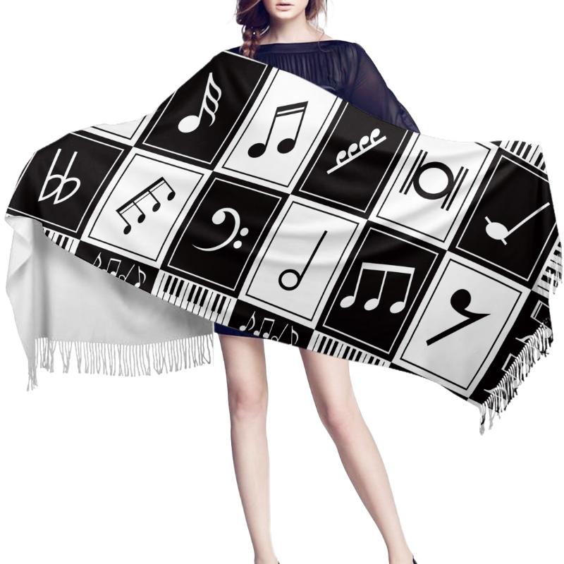Women Cashmere Scarf Autumn Winter Hijab Wrap Musc Piano Keys Black White Printed Shawls Headband Summer Ladies Scarves
Women Cashmere Scarf Autumn Winter Hijab Wrap Musc Piano Keys Black White Printed Shawls Headband Summer Ladies Scarves