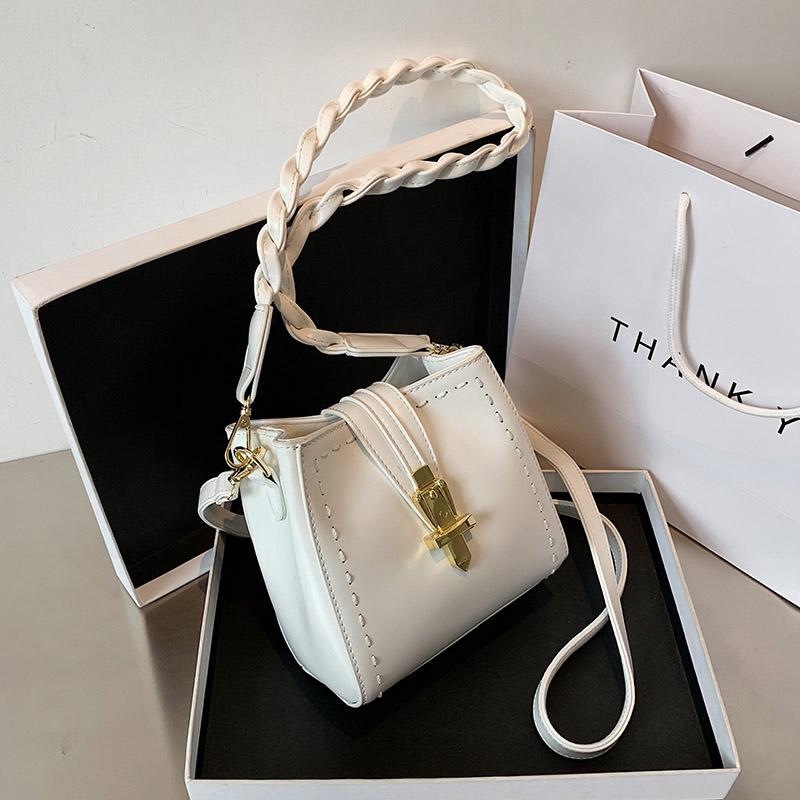 Solid Color PU Leather Bucket Bag Female Crossbody Bags For Women's 2021 Elegant Design Shoulder Handbags Fashion Messenger Bags, Beige shoulder bag
Solid Color PU Leather Bucket Bag Female Crossbody Bags For Women's 2021 Elegant Design Shoulder Handbags Fashion Messenger Bags, Beige shoulder bag