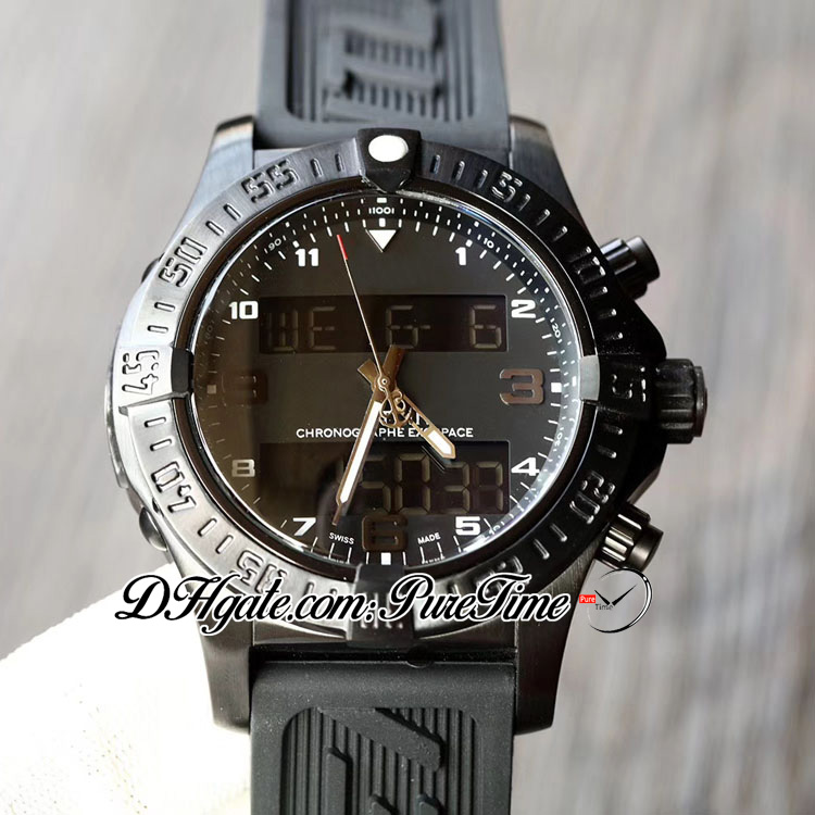 New Professional Exospace Space Chrono B55 Dual Time Zone Swiss Quartz Mens Watch PVD Steel All Black Dial Rubber Strap PTBL Pretime A09a1, Customized waterproof service
New Professional Exospace Space Chrono B55 Dual Time Zone Swiss Quartz Mens Watch PVD Steel All Black Dial Rubber Strap PTBL Pretime A09a1, Customized waterproof service