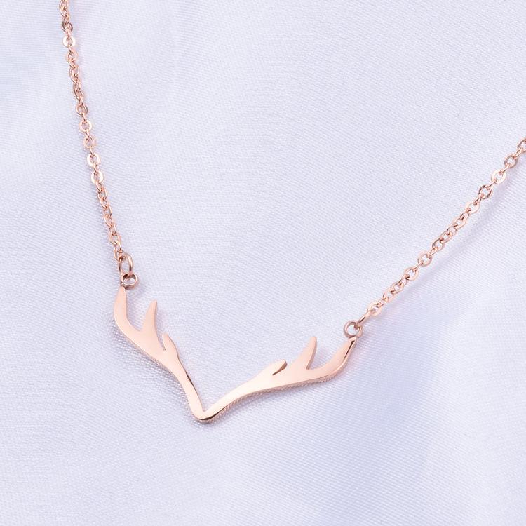 YUN RUO 2020 New Rose Gold Color Fashion Sweet Deer Horn Pendant Necklace Titanium Steel Jewelry Woman Gift Not Fade Wholesale
YUN RUO 2020 New Rose Gold Color Fashion Sweet Deer Horn Pendant Necklace Titanium Steel Jewelry Woman Gift Not Fade Wholesale
