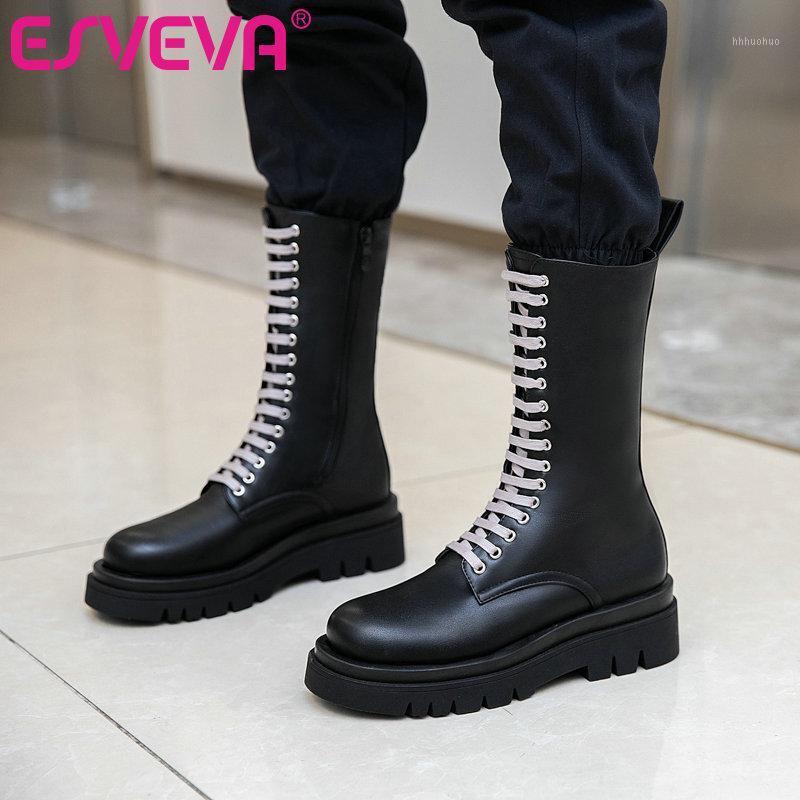 ESVEVA 2021 Western Style PU+Leather Ankle Boots Autumn Classic Winter Zipper Ladies Med Heel Elegant Women Shoes Big Size 34-431, Black
ESVEVA 2021 Western Style PU+Leather Ankle Boots Autumn Classic Winter Zipper Ladies Med Heel Elegant Women Shoes Big Size 34-431, Black