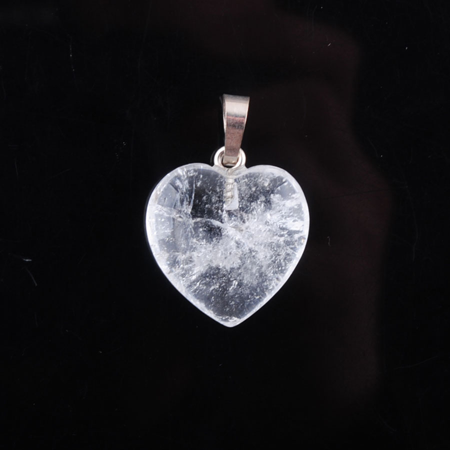 WOJIAER Love Heart Silver Plated Reiki Chakra Pendant Jewelry Natural Tigers Eye Agate Amethyst Gem Stone Bead BN345