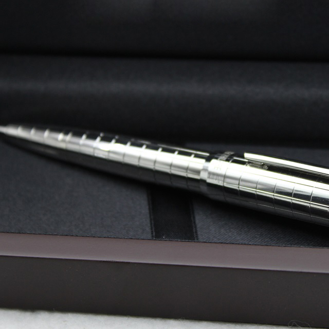 Metal Famous Silver Checkered Ballpoint Pen Without Red Wood Box Writing Supplier Business Office & School