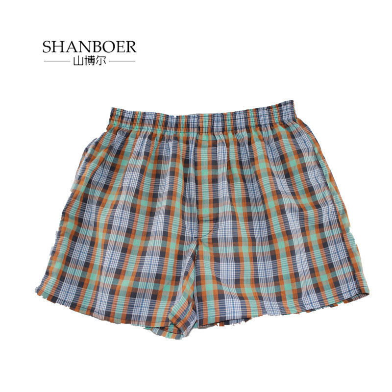 Shanboer 4PCS/lot Mens Underwear Boxers Loose Shorts Men'S Panties Cotton male Large classic Plaid Arrow Pants Plus Size 4XL 201023