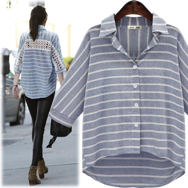 2020New blouse fashion chiffon shirt female large BFsize loose five-point sleeve casual shirt ladies striped hollow style women, Blue
2020New blouse fashion chiffon shirt female large BFsize loose five-point sleeve casual shirt ladies striped hollow style women, Blue