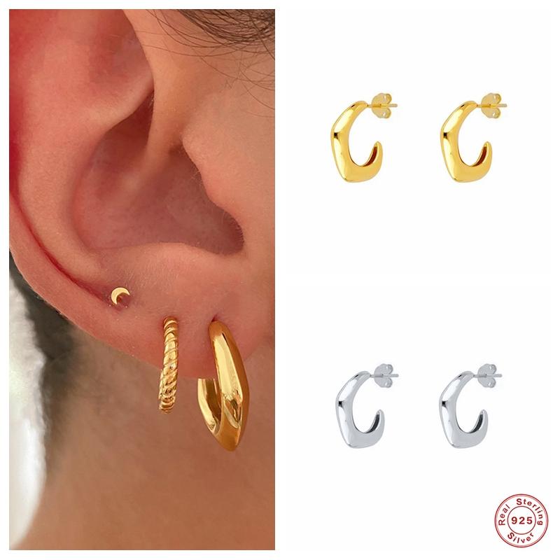 Aide 925 Sterling Silver Gold Hoop Earrings For Women Irregular Geometric C Shape Opening Circle Earring Party Fine Jewelry Gift
Aide 925 Sterling Silver Gold Hoop Earrings For Women Irregular Geometric C Shape Opening Circle Earring Party Fine Jewelry Gift
