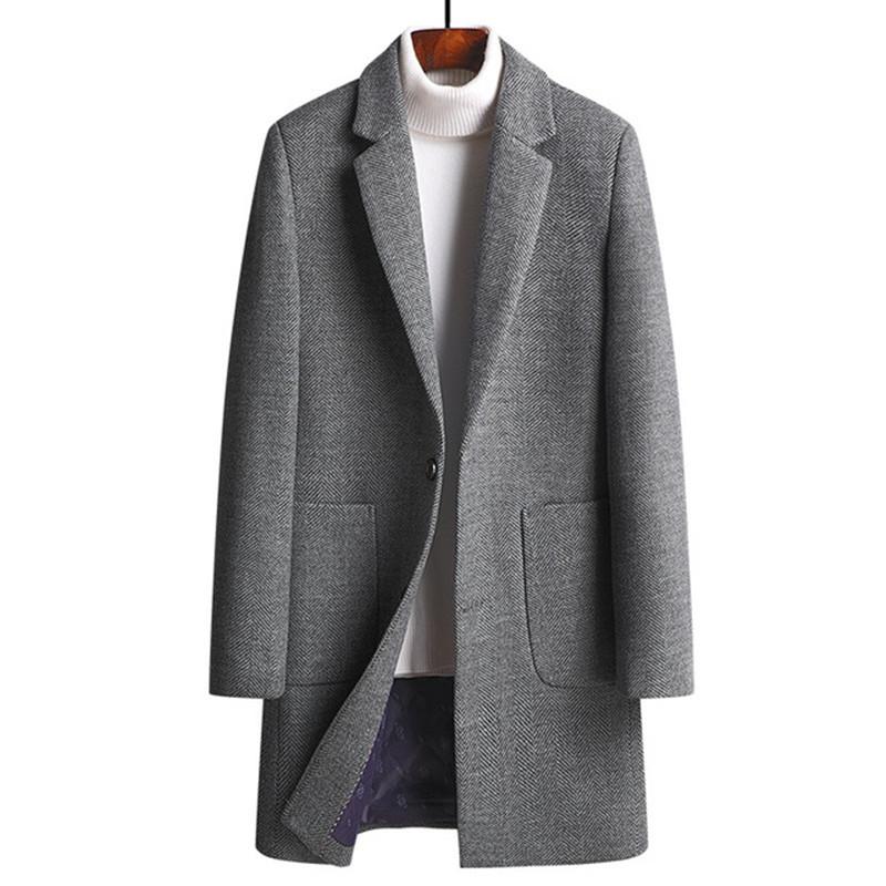 Autumn and Winter New Woolen Coat Men's Slim Mid-length Woolen Trench Coat Men's Thick Jacket, Sky blue
Autumn and Winter New Woolen Coat Men's Slim Mid-length Woolen Trench Coat Men's Thick Jacket, Sky blue