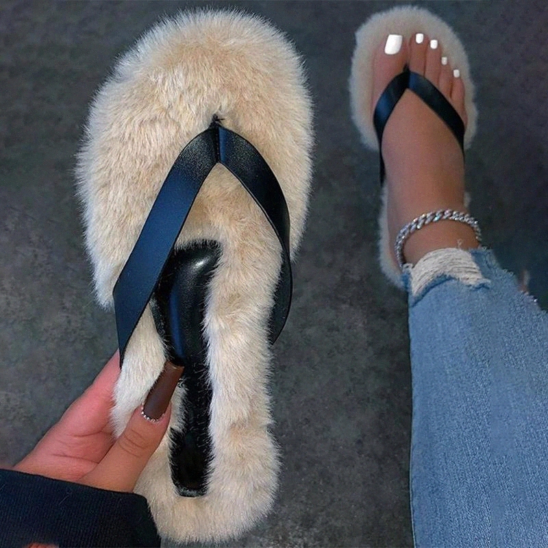 Women Home Slippers Faux Fur Furry Clip Toe Ladies Plush Flat Shoes Casual Female Fashion New Comfortable Soft Women Footwear #je0j, Beige
Women Home Slippers Faux Fur Furry Clip Toe Ladies Plush Flat Shoes Casual Female Fashion New Comfortable Soft Women Footwear #je0j, Beige