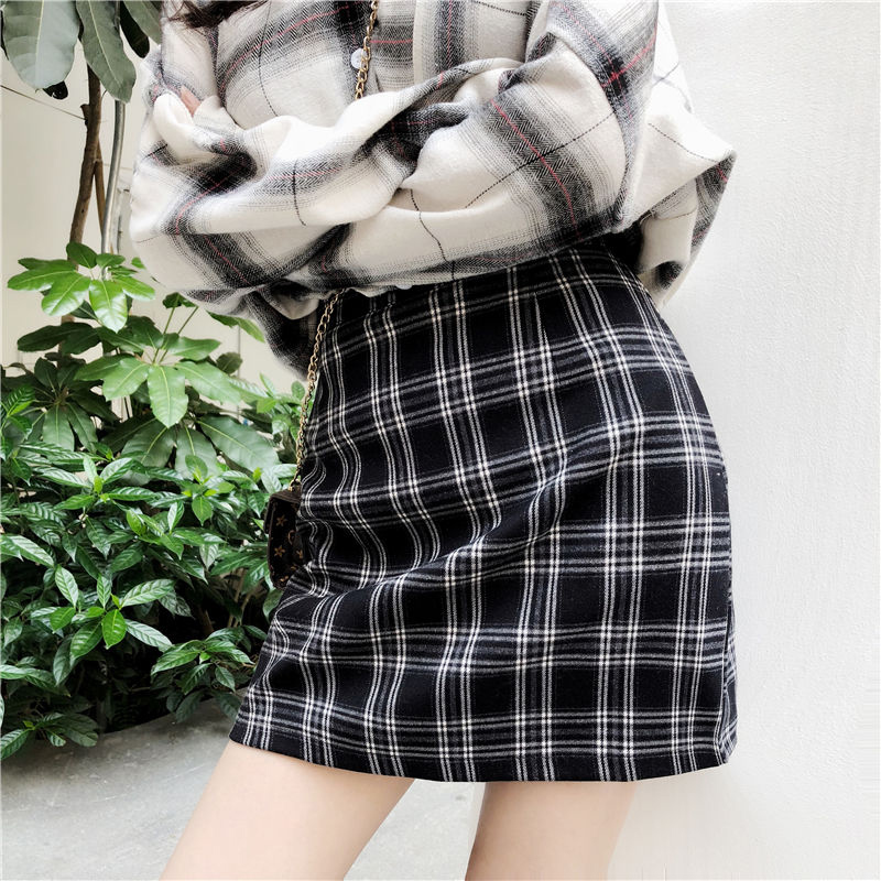 TIGENA Vintage Plaid Skirts Women 2019 Summer Korean Fashion A-line High Waist Skirt Female Sexy Mini Short Checked Skirt School T200712