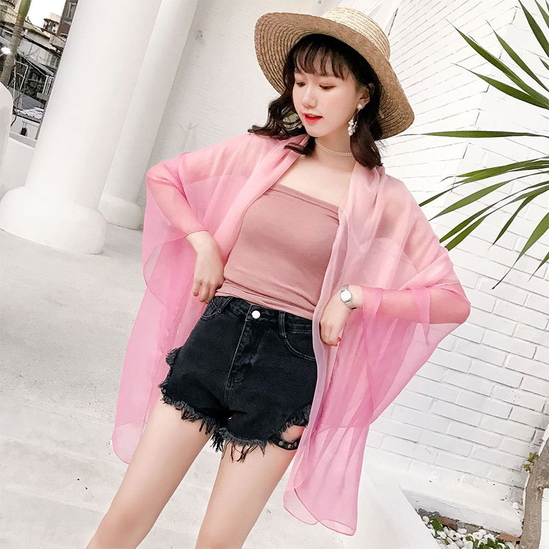 summer silk scarf for women shawls and wraps fashion large size scarves pashmina beach stoles foulard lady echarpe hijabs Y201007