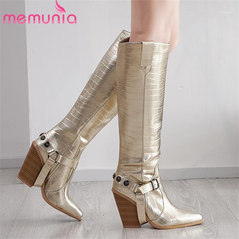 MEMUNIA 2020 new women boots pointed toe rivet high heel wedges shoes slip on autumn winter knee high boots women Western1, Brown
MEMUNIA 2020 new women boots pointed toe rivet high heel wedges shoes slip on autumn winter knee high boots women Western1, Brown