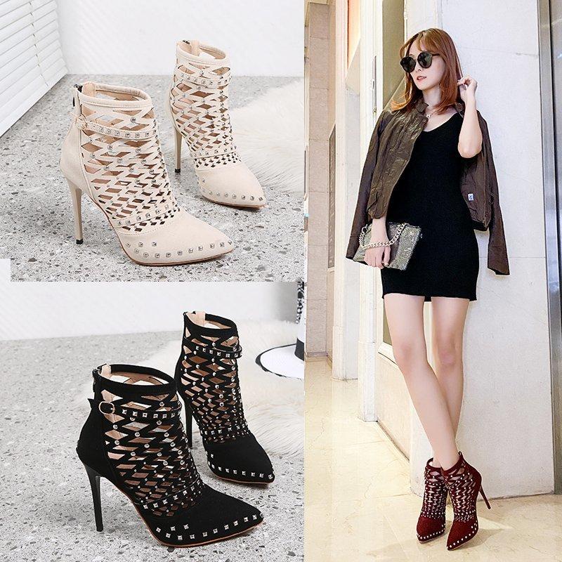 2020 Burst Rivet Hollow Comfortable Personality Boots Supply Point Toe High Heels Sexy Black Boots Sexy net shoe ZL-333-39, Beige
2020 Burst Rivet Hollow Comfortable Personality Boots Supply Point Toe High Heels Sexy Black Boots Sexy net shoe ZL-333-39, Beige