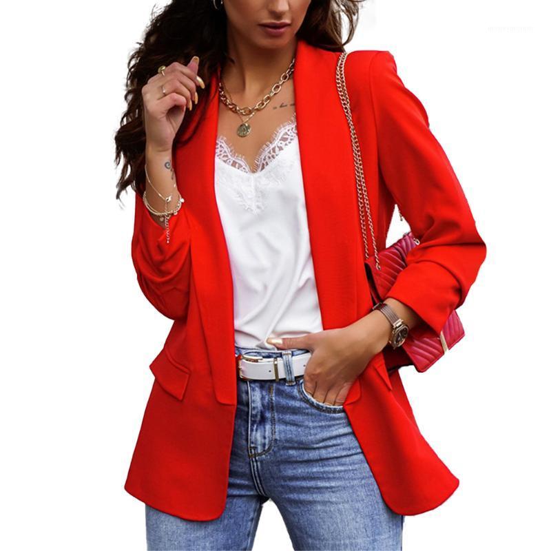 Ladies Lapel Neck Long Sleeve Coat Female Loose Solid Color Casual Business Top Women' Autumn Wear-resistant Fall Clothes1, As picture shows 
Ladies Lapel Neck Long Sleeve Coat Female Loose Solid Color Casual Business Top Women' Autumn Wear-resistant Fall Clothes1, As picture shows