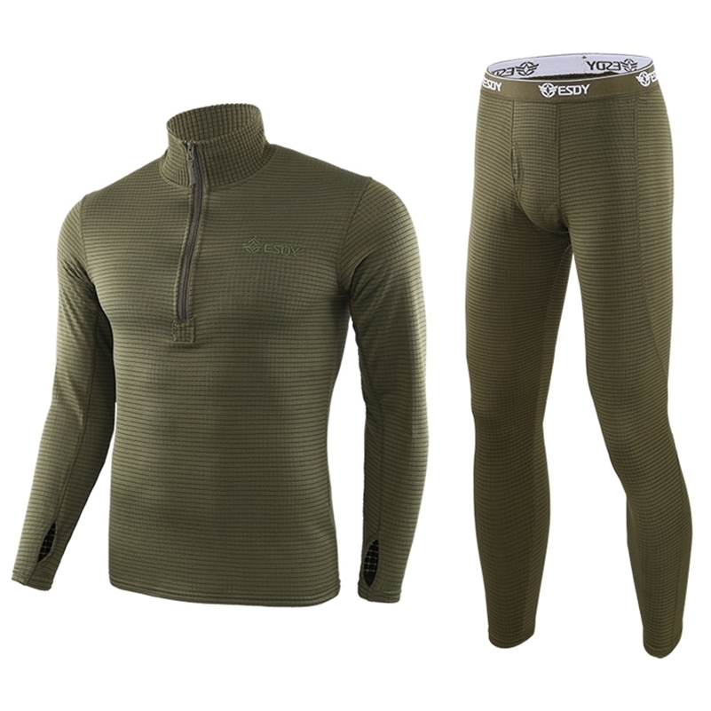 Winter Thermal Underwear Sets Men Quick Drying Anti-microbial Stretch Thermo Compression Fleece Sweat Fitness Warm Long Johns 201124, Army green-1
Winter Thermal Underwear Sets Men Quick Drying Anti-microbial Stretch Thermo Compression Fleece Sweat Fitness Warm Long Johns 201124, Army green-1