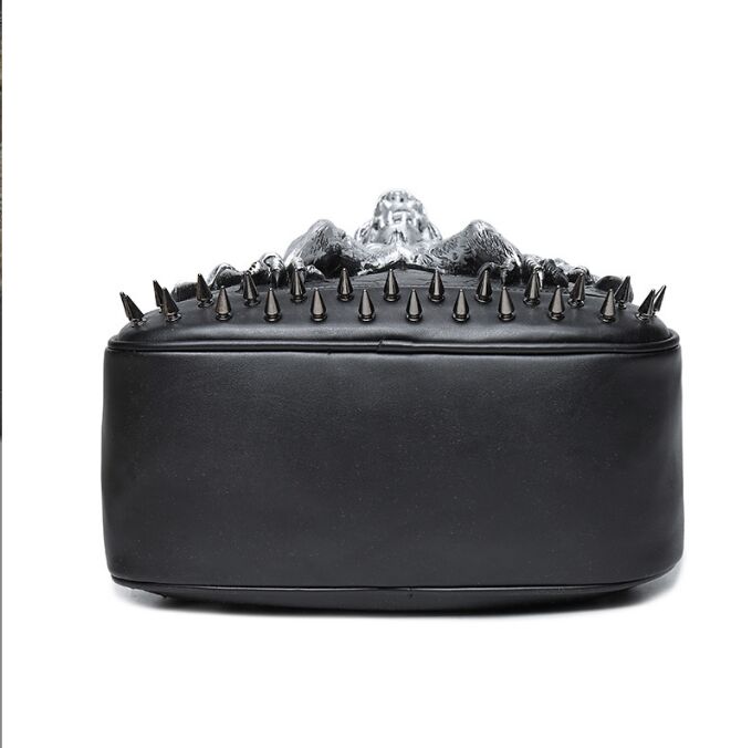 Fashion 3D wolf head leather Women Men backpack special cool shoulder bags for teenage girls laptop school bags