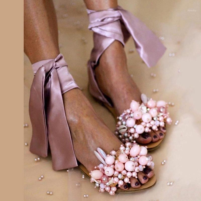 2021 Women Beaded Sandals Ankle Strap Ladies Lace Up String Handmade Flat Beach Shoes Female Fashion Footwear Plus Size 35-431, White
2021 Women Beaded Sandals Ankle Strap Ladies Lace Up String Handmade Flat Beach Shoes Female Fashion Footwear Plus Size 35-431, White