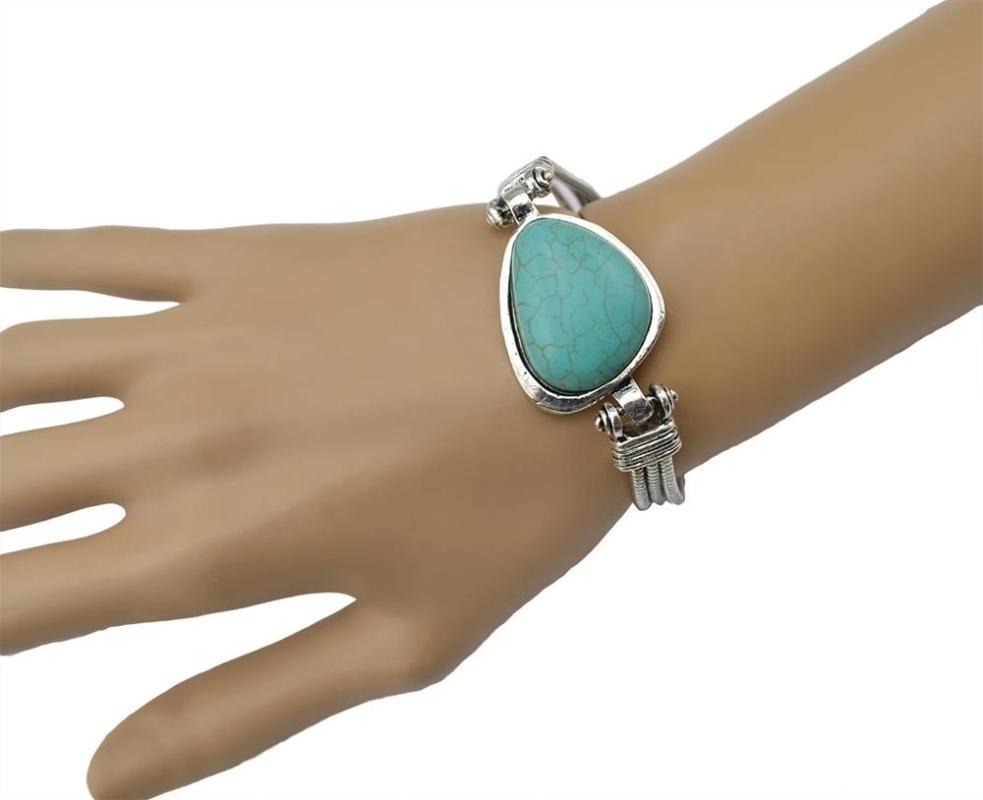 Tibetan Silve-Color Metal Turquoises Bracelets Bangles Women Men Bohemian Snake Chain Green Stone Flower Big Arm EthnicJewelry
Tibetan Silve-Color Metal Turquoises Bracelets Bangles Women Men Bohemian Snake Chain Green Stone Flower Big Arm EthnicJewelry