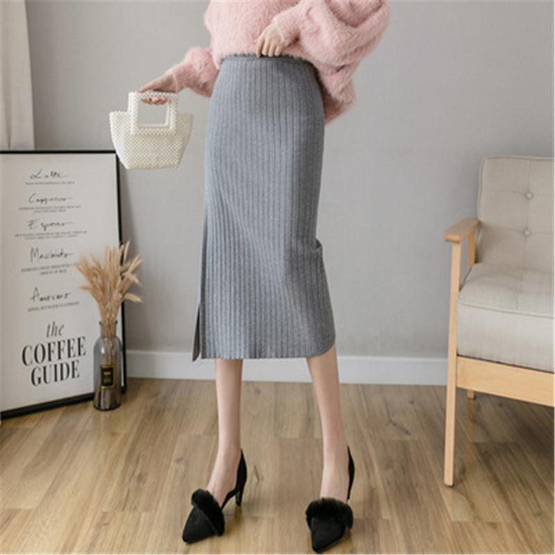 Skirts 2022 Fashion Winter Warm Knit Midi Long Pencil Skirt Women Korean Style Mid-Length High Waist Side Slit Female PZ3839, Black
Skirts 2022 Fashion Winter Warm Knit Midi Long Pencil Skirt Women Korean Style Mid-Length High Waist Side Slit Female PZ3839, Black