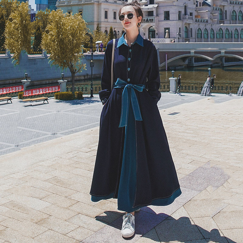 2021 New Dressed in Female Long New Spring Single Breasted Retro Ankle Fashion High Marine Blue Waist Seam Dress 20x 3fat, Navy
2021 New Dressed in Female Long New Spring Single Breasted Retro Ankle Fashion High Marine Blue Waist Seam Dress 20x 3fat, Navy