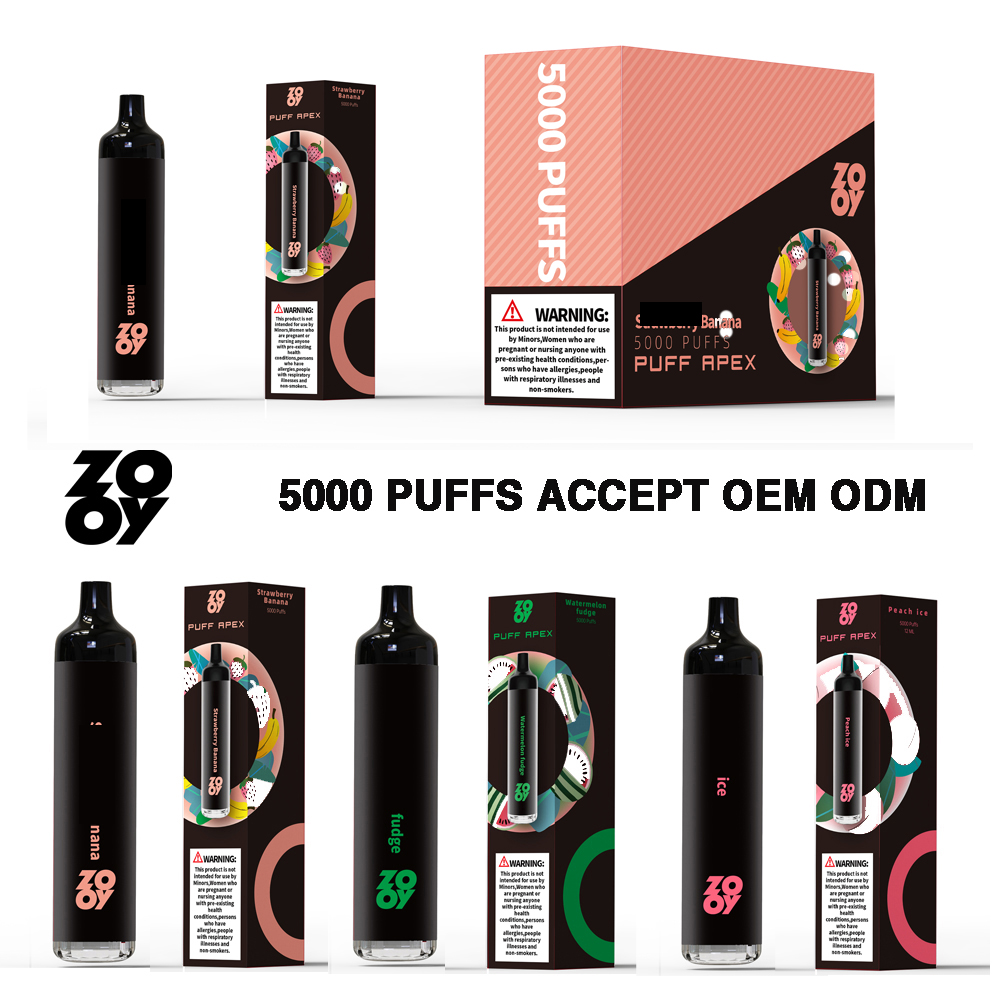 100% Authentic Electronic Cigarette ZOOY puff bar Disposable Vape Pen Vaporizer 5000puffs Pre-Filled 12ML Capacity With 550MHA Rechargeable
100% Authentic Electronic Cigarette ZOOY puff bar Disposable Vape Pen Vaporizer 5000puffs Pre-Filled 12ML Capacity With 550MHA Rechargeable