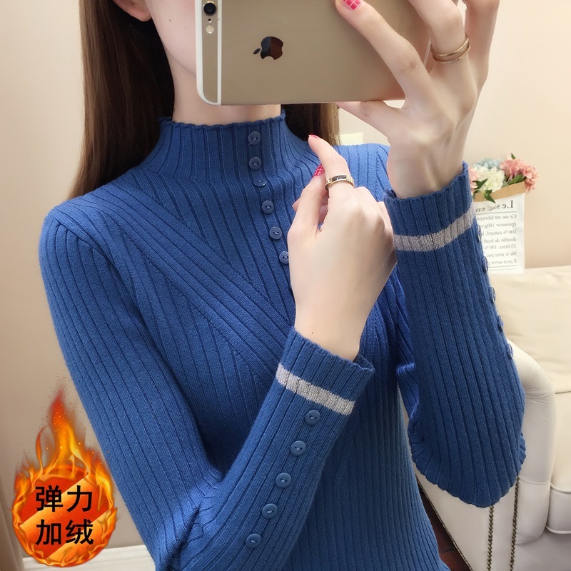 2021 New Women's Winter Warm Plus Veet Thickened Half Turtleneck Pullovers Fashion Soft Female Knitted Sweater Jumper Femme 439 Oiut, Black 1
2021 New Women's Winter Warm Plus Veet Thickened Half Turtleneck Pullovers Fashion Soft Female Knitted Sweater Jumper Femme 439 Oiut, Black 1