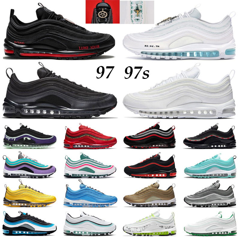 97 Men Running Shoes 97s MSCHF x INRI Jesus Satan Sean Wotherspoon Triple Black White Reflective Bred Silver Bullet South Beach Mens Trainers Sports Sneakers, #1 sean wotherspoon 36-45
97 Men Running Shoes 97s MSCHF x INRI Jesus Satan Sean Wotherspoon Triple Black White Reflective Bred Silver Bullet South Beach Mens Trainers Sports Sneakers, #1 sean wotherspoon 36-45