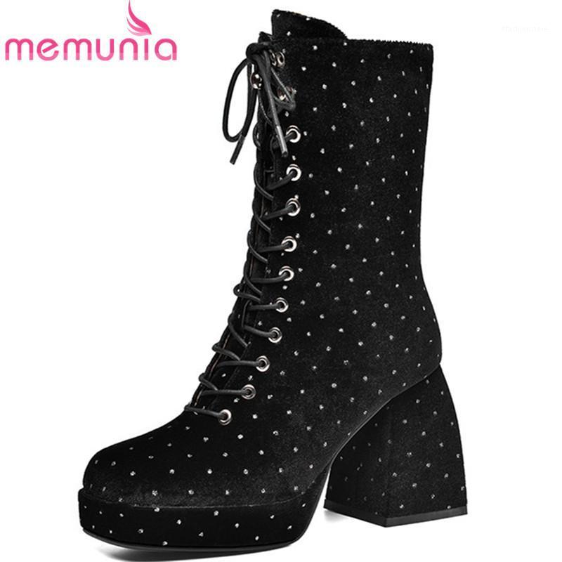 MEMUNIA 2020 hot sale women ankle boots top quality velvet thick heel platform boots lace up zip fashion dress party shoes woman1, Beige
MEMUNIA 2020 hot sale women ankle boots top quality velvet thick heel platform boots lace up zip fashion dress party shoes woman1, Beige