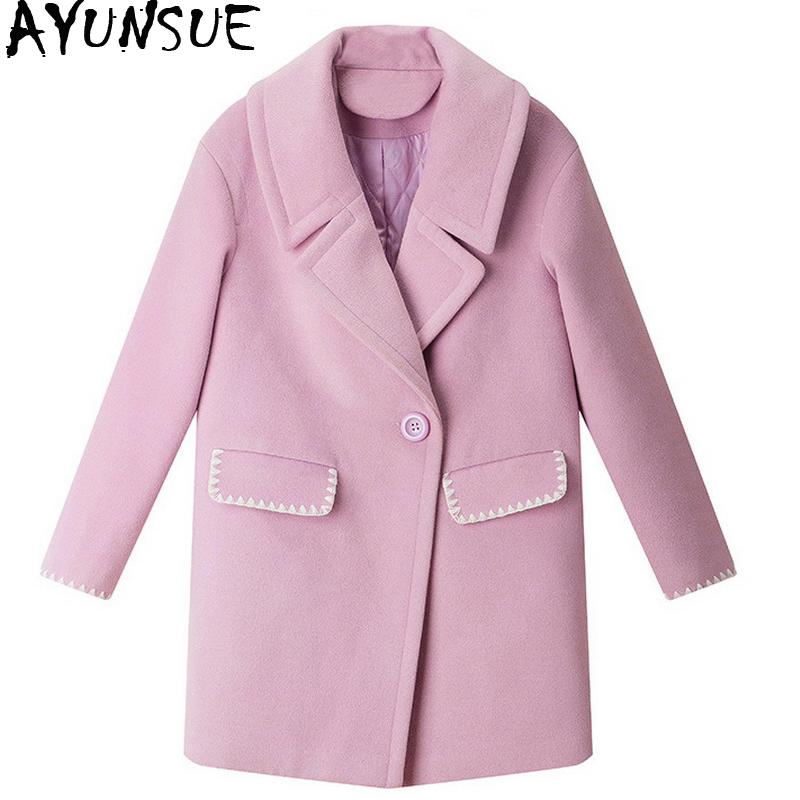 AYUNSUE Woolen Coat Autumn Winter Jackets Korean Pink Coat Femme Outwear Women' Clothing Abrigos Mujer Invierno 2020 KJ194
AYUNSUE Woolen Coat Autumn Winter Jackets Korean Pink Coat Femme Outwear Women' Clothing Abrigos Mujer Invierno 2020 KJ194